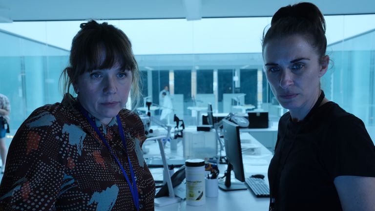 Vicky McClure as Lana Washington and Kerry Godliman as Sonya in Trigger Point. Pic: ITV