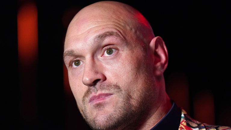 File photo dated 16-11-2023 of Tyson Fury. Tyson Fury&#39;s world heavyweight title fight against Oleksandr Usyk, due to take place on February 17, has been postponed after the Briton suffered a "freak cut" during a sparring session, promoter Queensberry has announced. Issue date: Friday February 2, 2024.

