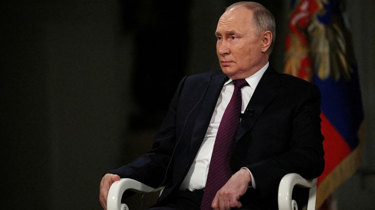 Russian President Vladimir Putin. Pic: Kremlin via Reuters 