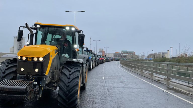 Farmers take to the streets of Cardiff in their tractors