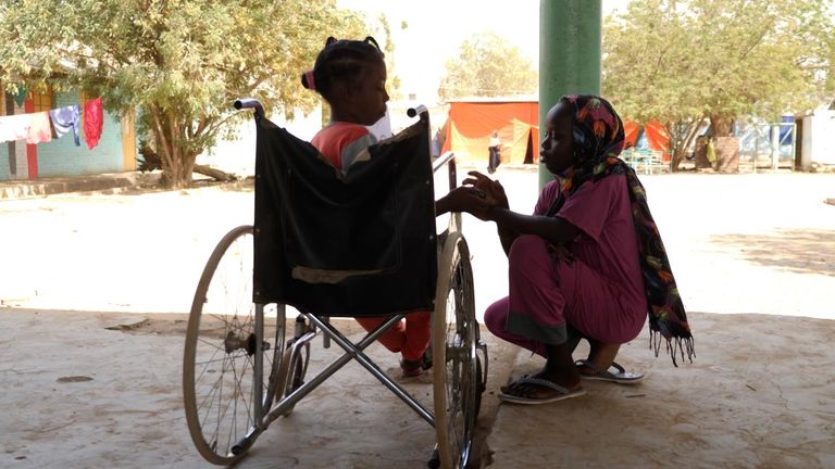 A child in a wheelchair at a primary school in Kassala, Sudan.
