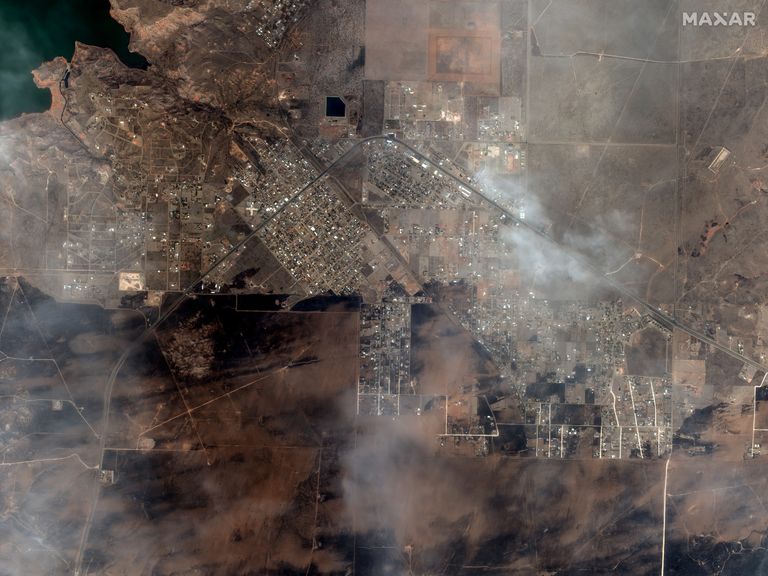 After fires. Pic: Satellite image ©2024 Maxar Technologies