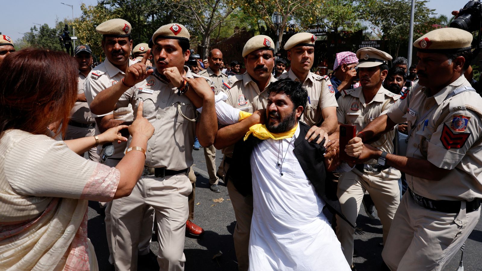 Arvind Kejriwal detained: Protesters demand release of rival to Indian leader Narendra Modi