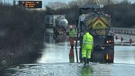 A14 flooding at Newmarket. Pic: National Highways