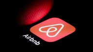 The Airbnb app is displayed on a smartphone. Berlin, October 6th, 2023. Photo by: Thomas Trutschel/picture-alliance/dpa/AP Images