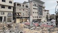 Pic: WHO/Reuters
A view of damage to the facade of Al-Awda Hospital, amid the ongoing conflict between Israel and Hamas, in Gaza, in this still image taken from video released March 21, 2024. World Health Organization (WHO)/Handout via REUTERS THIS IMAGE HAS BEEN SUPPLIED BY A THIRD PARTY. NO RESALES. NO ARCHIVES. MANDATORY CREDIT