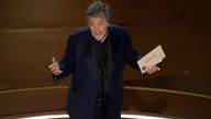 Al Pacino presenting the award for best picture. Pic: AP