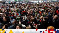 Pic: Reuters
People walk towards the Borisovskoye cemetery during the funeral of Russian opposition politician Alexei Navalny in Moscow, Russia, March 1, 2024. REUTERS/Stringer