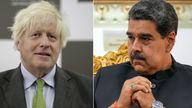 Boris Johnson and Nicolas Maduro. Pics: Reuters
