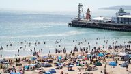 People enjoying the weather on Bournemouth beach in Dorset. Picture date: Sunday August 20, 2023. Pic: Andrew Matthews/PA Wire