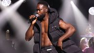 Ghetts on stage at the Mercury Prize ceremony in 2021. Pic: John Marshall/ Mercury Prize/ PA