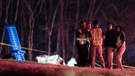 Emergency officials work the scene of a fatal small plane crash alongside Interstate 40 in Nashville.
Pic: AP