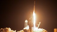 A SpaceX Falcon 9 rocket and Dragon capsule lift off from the Kennedy Space Center in Cape Canaveral, Florida. Pic: AP