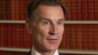 Jeremy Hunt reacts to news that UK inflation is down to 3..4%