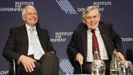 John Major and Gordon Brown at the launch of the final report of the Institute for Government&#39;s (IfG) year-long Commission.
Pic: PA
