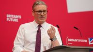 Keir Starmer during the Labour Party local elections campaign launch.
Pic: Reuters
