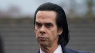 Nick Cave arrives for the funeral of Shane MacGowan in December last year. Pic: PA