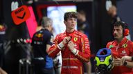 Ferrari driver Oliver Bearman of Britain watches at pits during qualifying session at the F1 Saudi Arabian Grand Prix. Pic: AP
