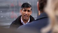 Britain&#39;s Prime Minister Rishi Sunak speaks to employees of a bus depot during the launch of the local elections campaign in Heanor, England, Friday, March 22, 2024. (AP Photo/Darren Staples, Pool)