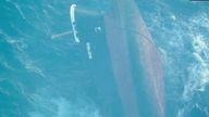 Rubymar cargo ship underwater. Pic: US Central Command