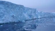 An ice cliff on Thwaites glacier in Antarctica. Pic: Rob Larter/BAS