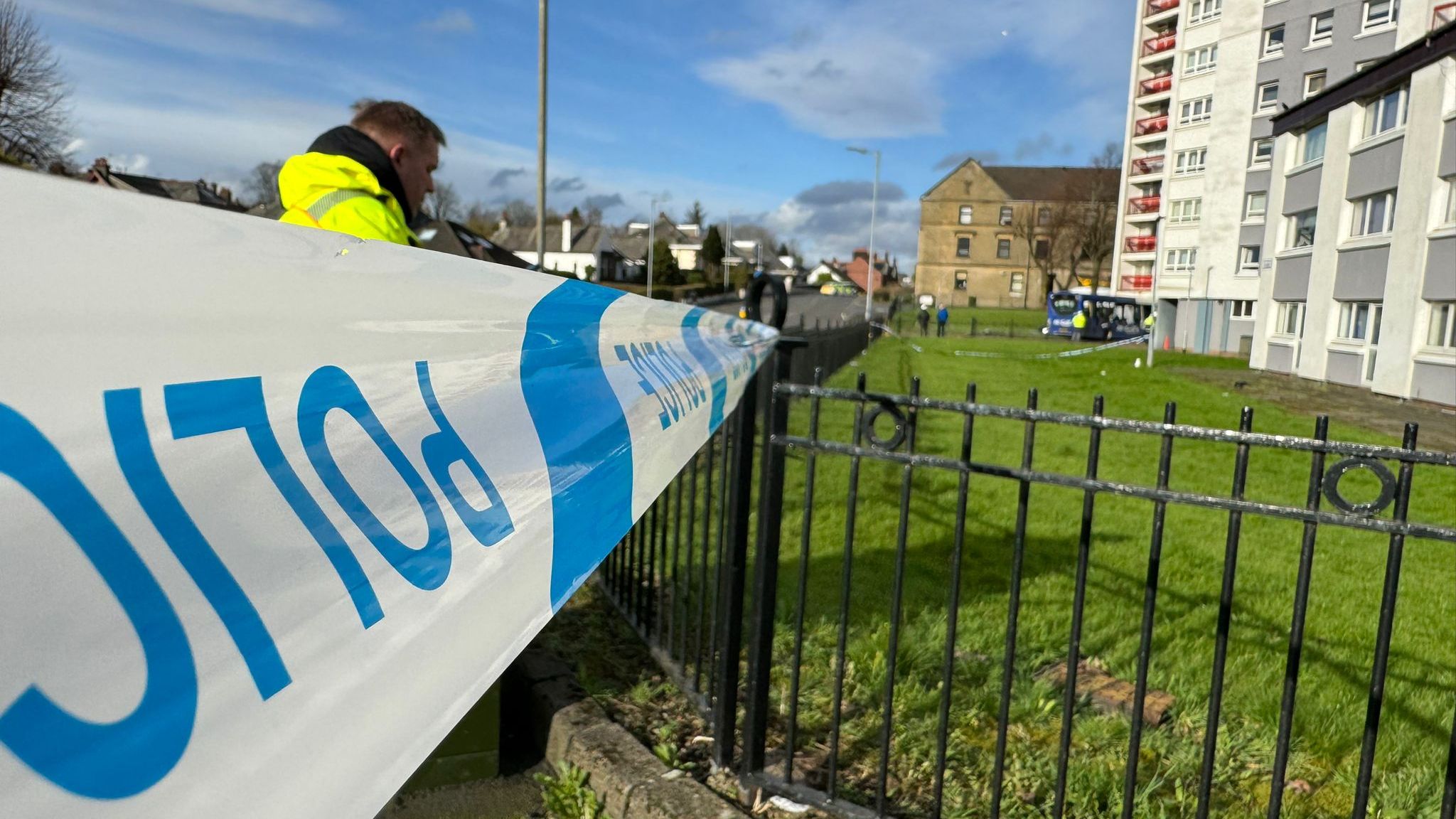 Five people taken to hospital after bus crashes into block of flats in ...