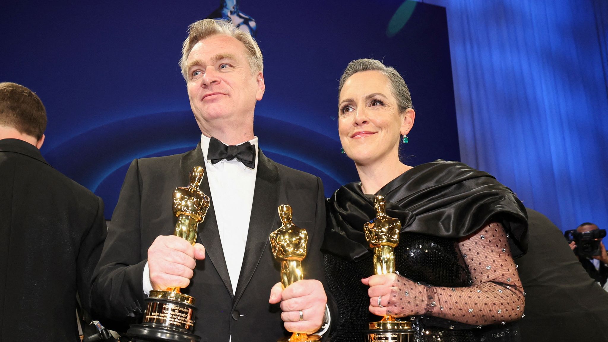 Oppenheimer director Christopher Nolan and producer wife Emma Thomas to