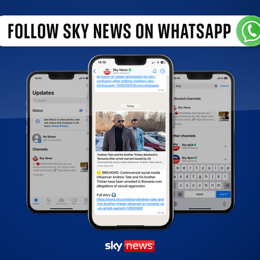 Suivez Sky News sur WhatsApp