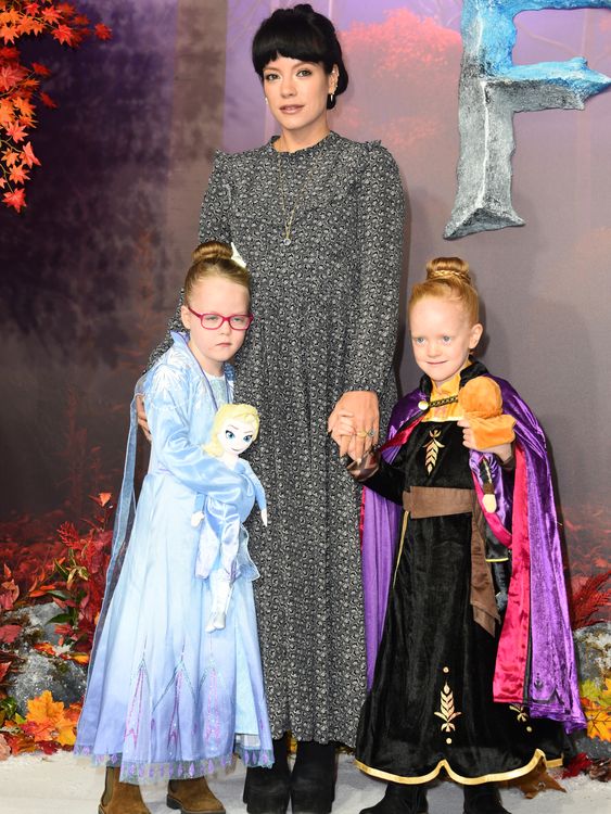 Lily Allen and children attending the European premiere of Frozen 2 held at the BFI South Bank, London.