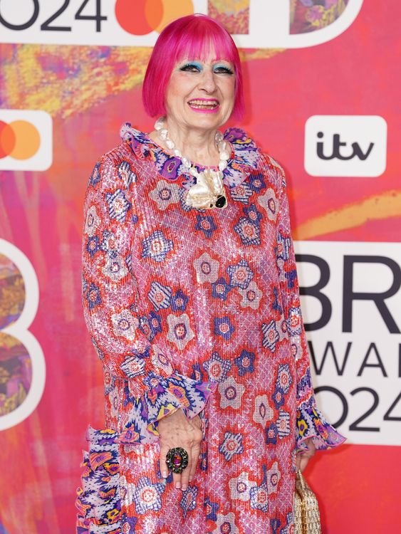 Zandra Rhodes attending the Brit Awards 2024 at the O2 Arena, London. Picture date: Saturday March 2, 2024.