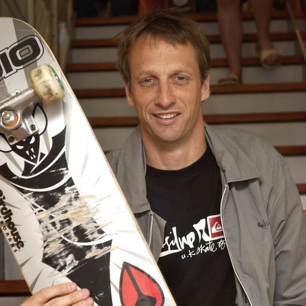 The World&#39;s No1 skateboarder Tony Hawk signs autographs for fans during his guest appearance to celebrate the opening of the new Quiksilver and Roxy store on Carnaby street in central London.