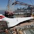 Concorde supersonic jet sets sail down river