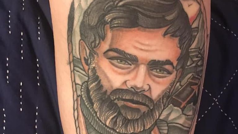 Charity manager Katie Shaw has tattooed Antarctic explorer Ernest Shackleton on her thigh. Pic: Katie Shaw