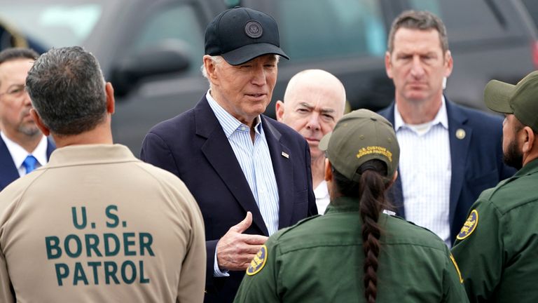 President Biden visited Brownsville, Texas. Pic: Reuters