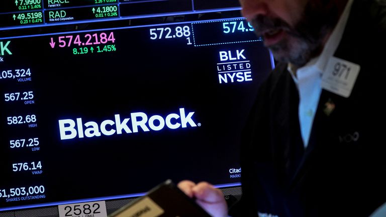 贝莱德 (BlackRock) 的比特币 ETF 引领了这一趋势。 图片来源：路透社