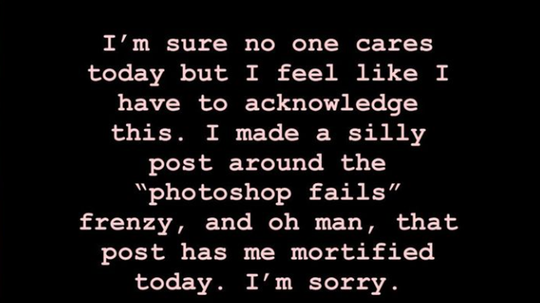 Blake Lively posted this apology via an Instagram story after she commented on the "photoshop fails frenzy" following the release of a photograph that was edited by Kate, the Princess of Wales. Pic: Blake Lively / Instagram