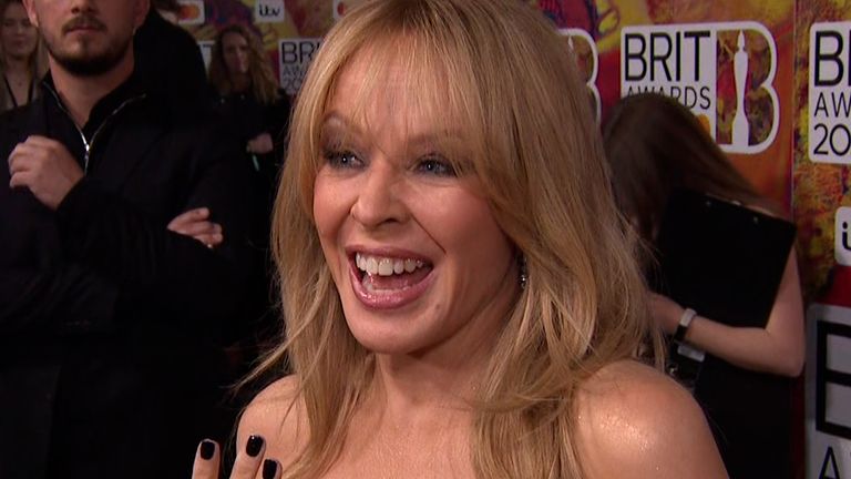 Kylie Minogue reflects on career at Brits 2024