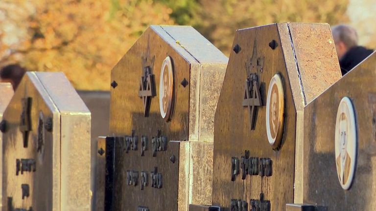 Dozens of Jewish graves were desecrated in Charleroi cemetery in southern Belgium in November.