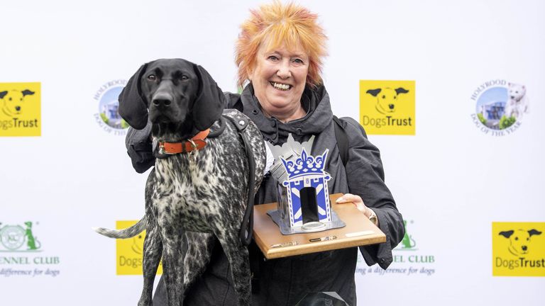 Christine Grahame MSP and Mabel are announced as winners of this year&#39;s Holyrood Dog of the Year competition organised jointly by Dogs Trust and The Kennel Club. Picture date: Monday May 9, 2022.