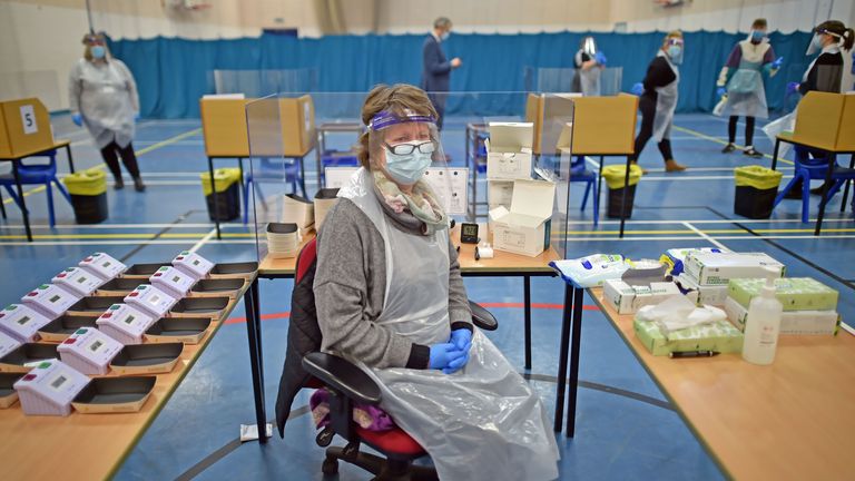 Testing at a school in Gloucestershire. Pic: PA