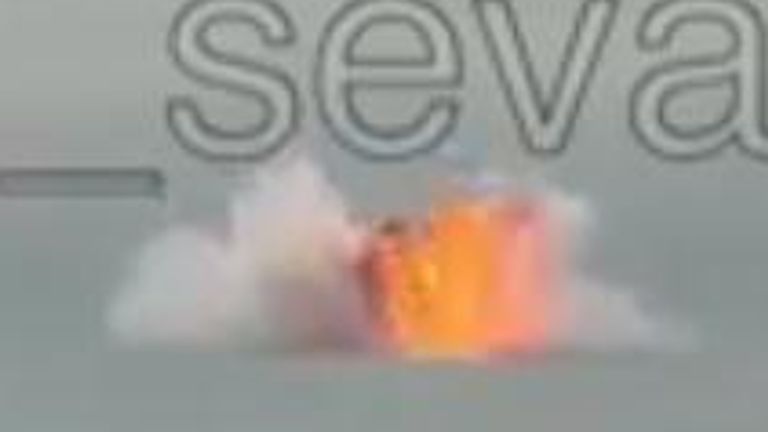 Russian jet seen crashing into sea in Crimea