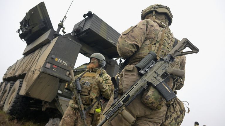 Danish soldiers during military exercises in March. Pic: Reuters