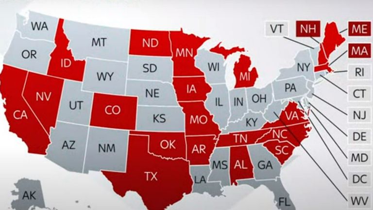 The states won by Donald Trump on Super Tuesday - as Utah and Alaska are yet to be announced