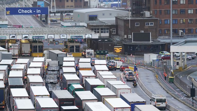 Traffic in Dover as Easter weekend begins. Pic: PA