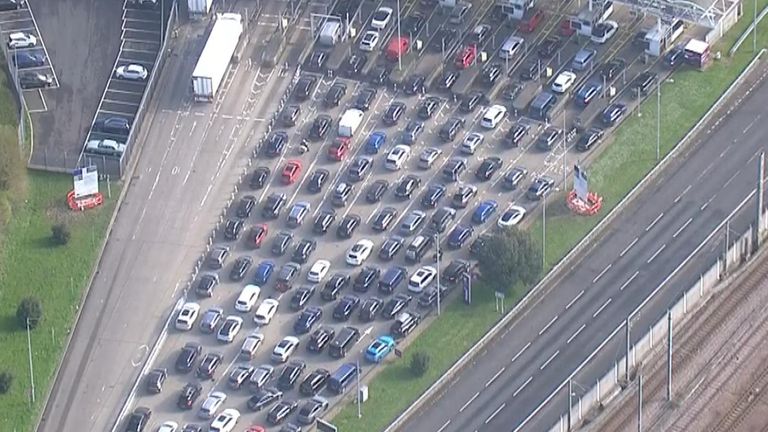 Traffic build up in Dover as easter holidays begin