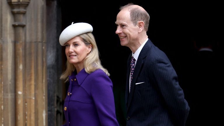 The Duke and Duchess of Edinburgh joined the King at Windsor. Pic: PA