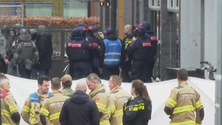 
Several people are being held hostage in a cafe in the Netherlands, according to local media reports.