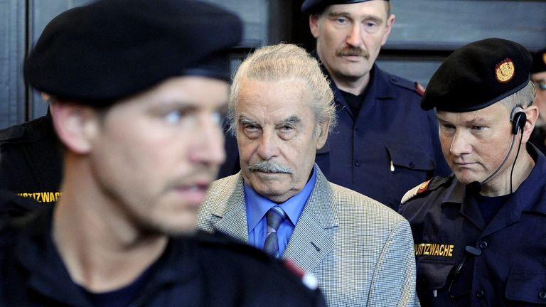 FILE PHOTO: Defendant Josef Fritzl is pictured during proceedings on the last day the last day of his trial at the court of law in Sankt Poelten in Austria&#39;s province of Lower Austria March 19, 2009. REUTERS/POOL/Robert Jaeger (AUSTRIA CONFLICT SOCIETY) FOR EDITORIAL USE ONLY. NOT FOR SALE FOR MARKETING OR ADVERTISING CAMPAIGNS/File Photo