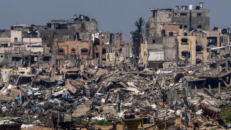The destruction inside the Gaza Strip. Pic: AP