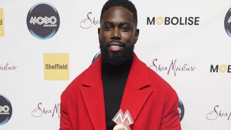 Ghetts picked up the pioneer award at the 2024 MOBOs. Pic: PA/ Danny Lawson